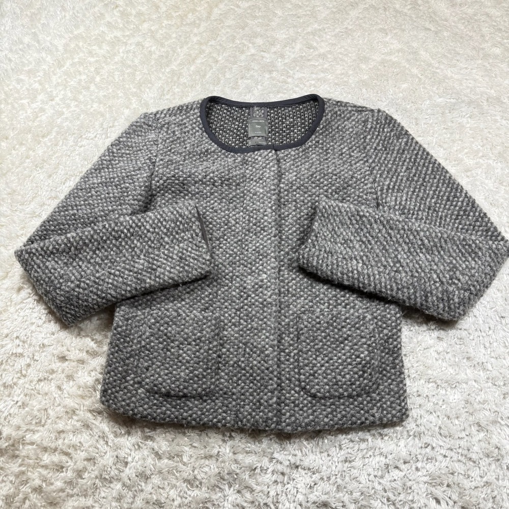 Gap Jacket Women's 2 Gray Boucle Knit Career Professional Business Office Work